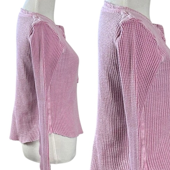 Free People FP One Colt Thermal in Bubble Tea Lavender Henley Plunge Grunge XS - Picture 6 of 17